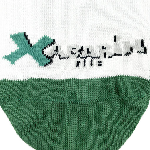 Detalle Calcetines deportivos Xabarín blanco y verde
