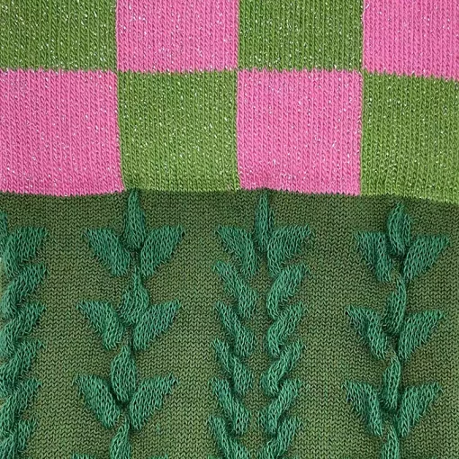 Detalle calcetines con textura Espigas verde calcetines para mujer