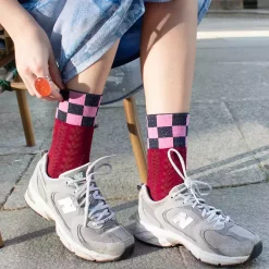 Calcetines Espigas burdeos colección calcetines brillantes de mujer Ardora